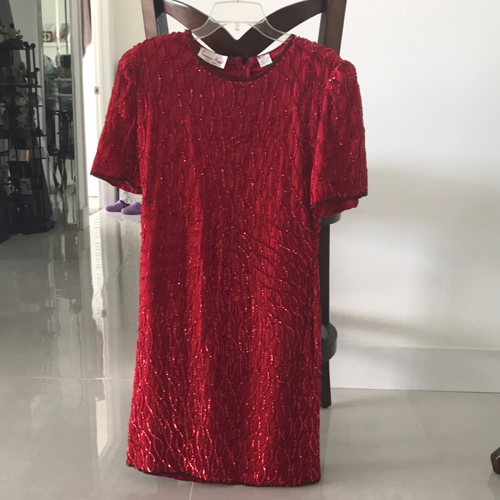 Red sequences dress size
